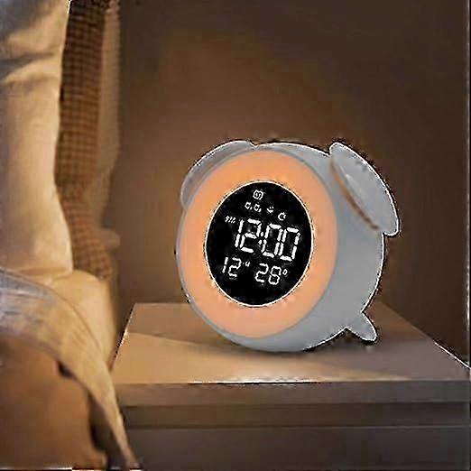 Alarm Clock, Wake Up Light, Sunrise and Sunset Simulation, Bedside Lamp, Colorful Night Light, Dual Alarm Clock with 25 Music and Snooze Function, for