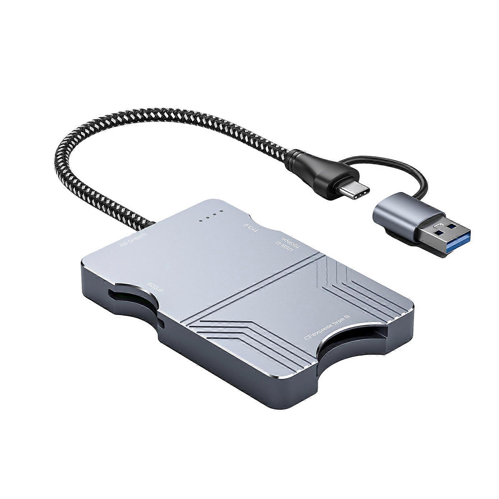 Easy Use CFEB Card Reader 10GB Rapid Transfer Compatible TF SD3.0 Memory Cards Durability Multicolor