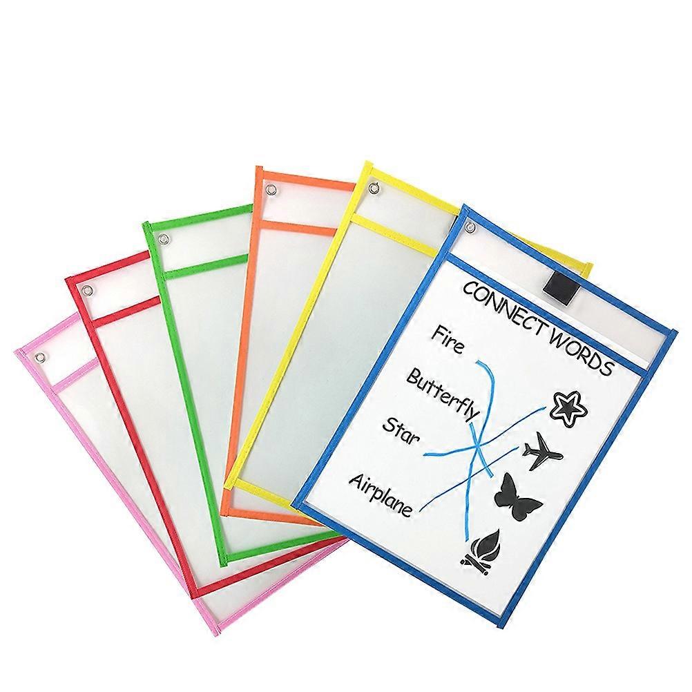 Dry Erase Pockets for Drying Documents 12Pcs with Assorted Colors