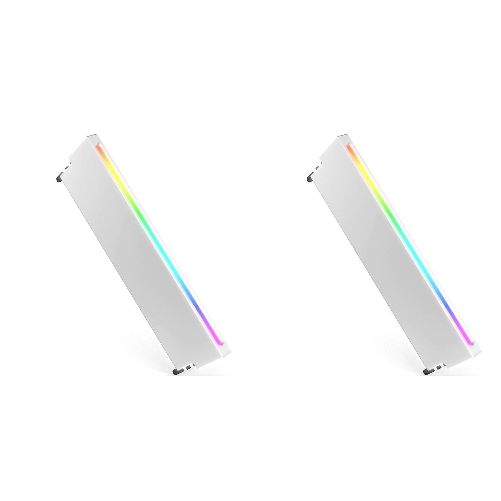 2X Universal Memory Heat Sink 5V 3PIN ARGB AURA Sync Memory Module Cooler DDR3 DDR4 DDR5 RAM Computer Accessories Silver