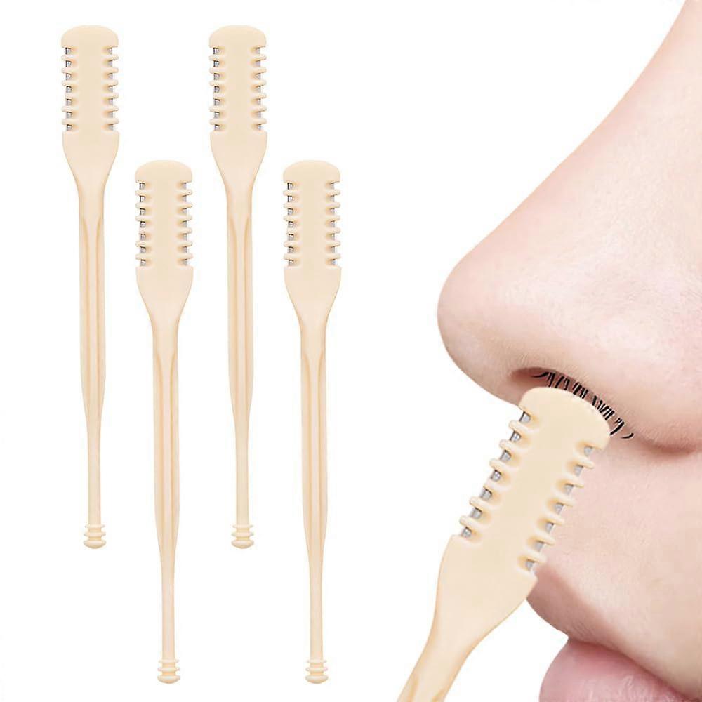 2in1 Manual Nose and Ear Hair Trimmer 360° Rotating DoubleHead Cutter with Comb Guard (4pcs)