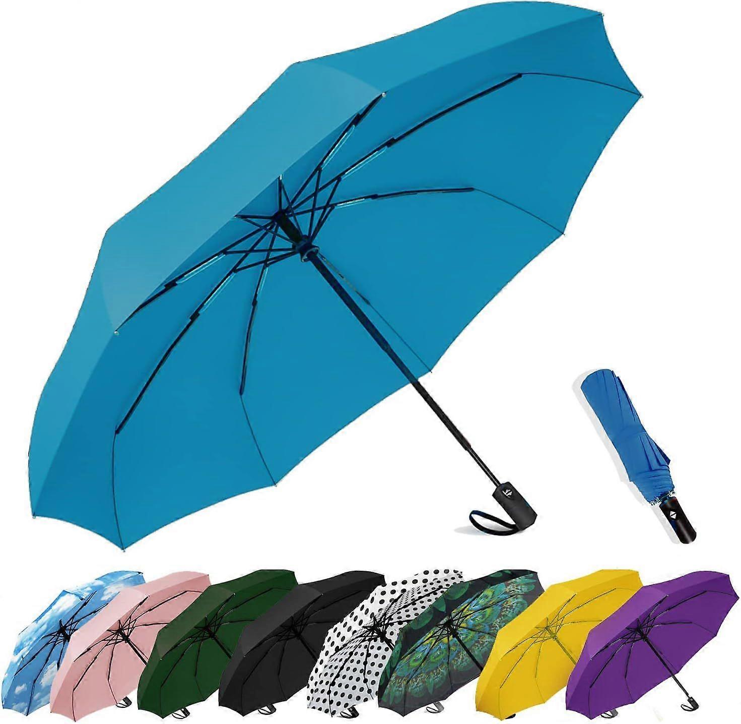 Windproof Travel Compact Umbrella-Automatic Umbrellas for Rain-Compact Folding