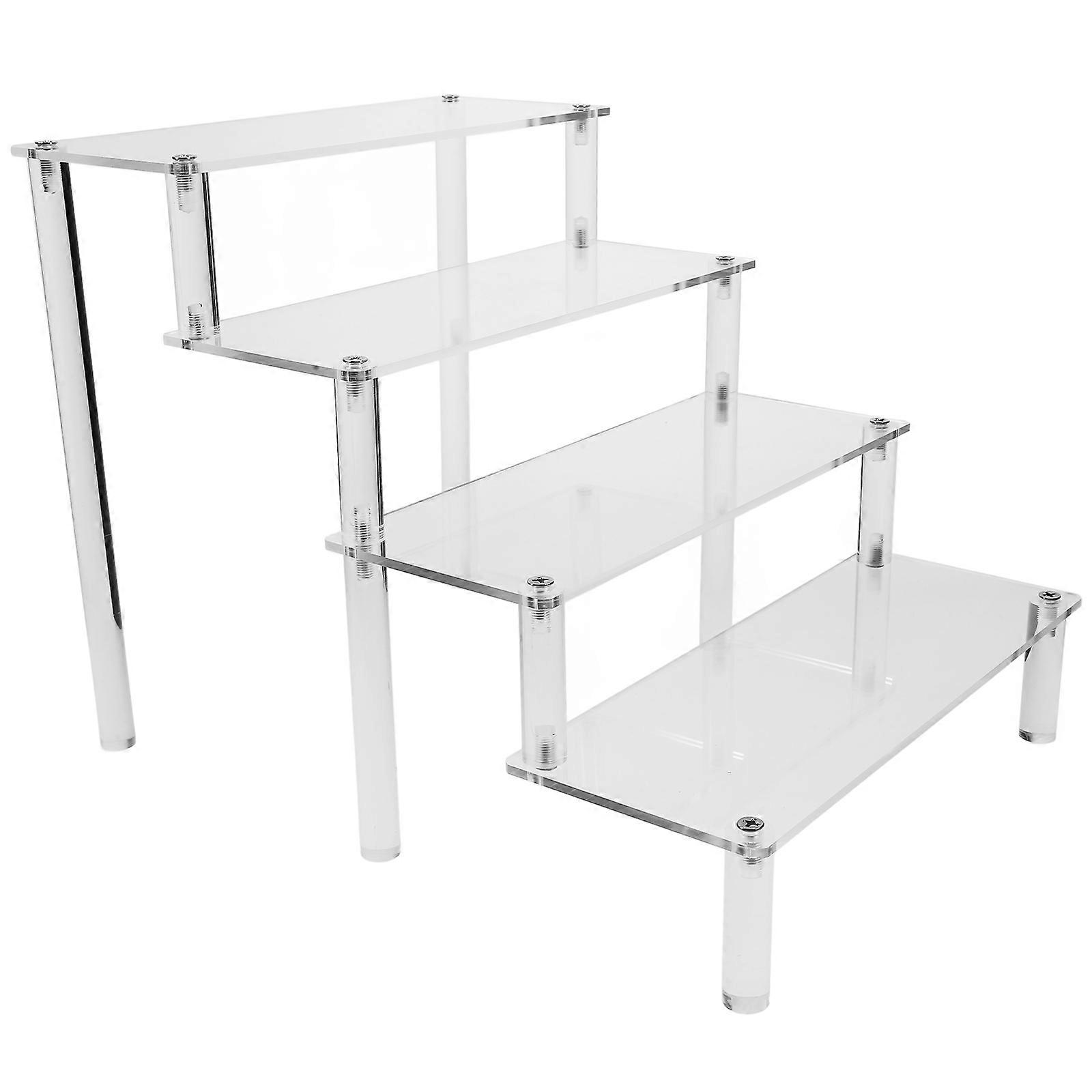 Clear Acrylic Display Stand for Perfume and Collectibles Multilayer Design Space Saver Transparent 4Tier