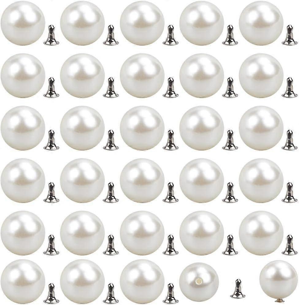 1 Box 60 Sets 14mm No Sew Removable Buttons Pearl Brooch Button Pins Removable Reusable Pearl Fixed Brooches Rivets Studs Adjustable Buttons Cover Up 