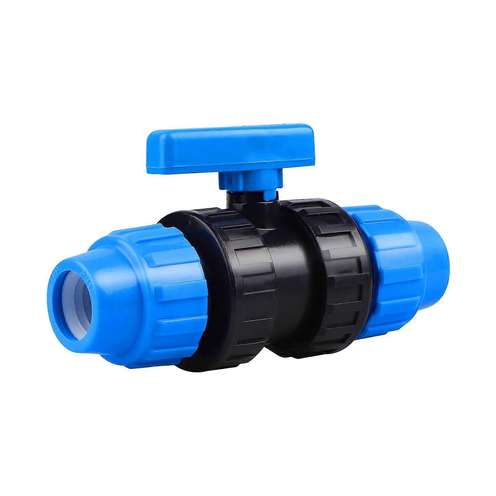 25mm PE Pipe Ball Valve Connector with LeakProof Seal for Irrigation and Water Supply  Blue