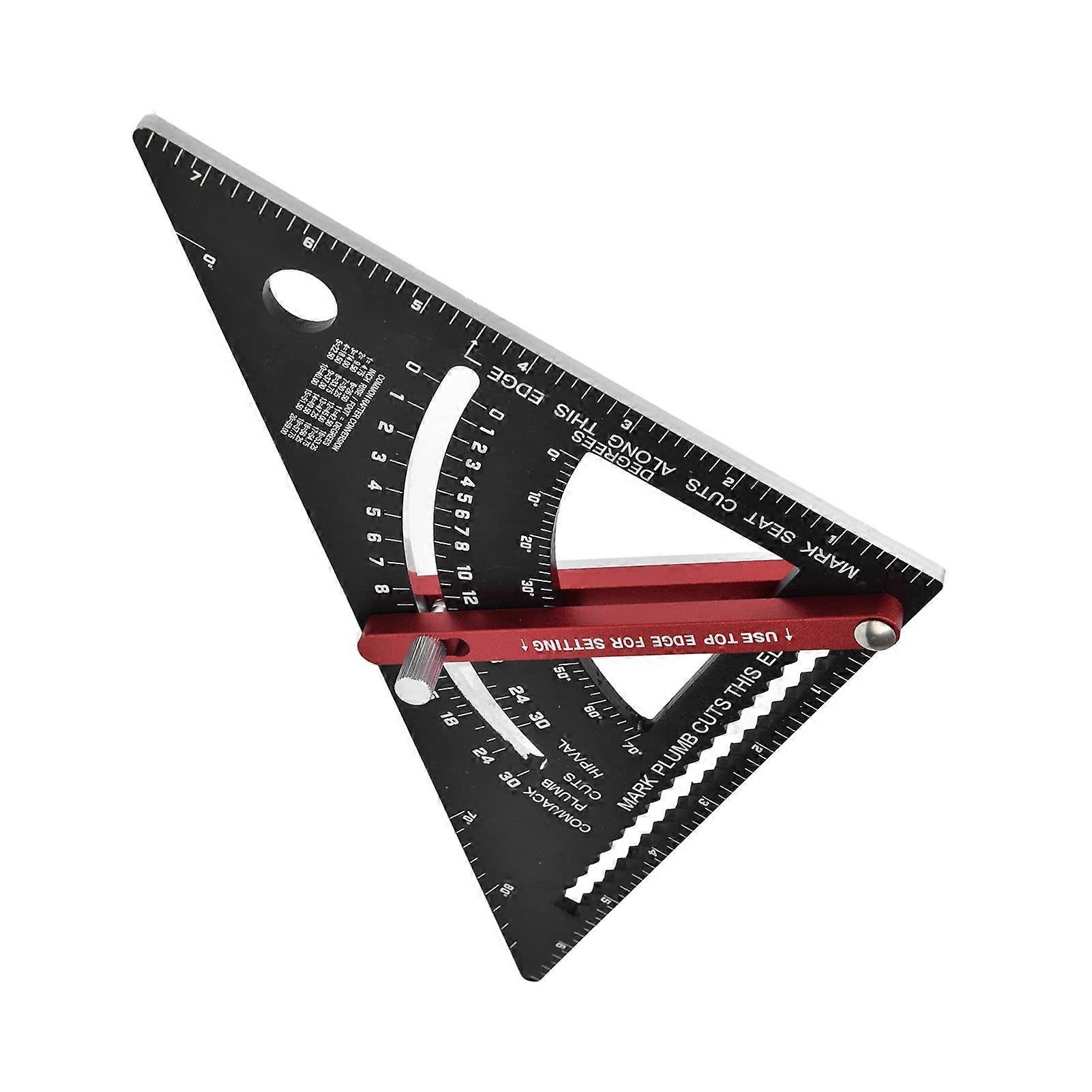 Adjustable Triangle Ruler for Woodworking, Aluminum Alloy Square with Movable Handle and Angle Positioning