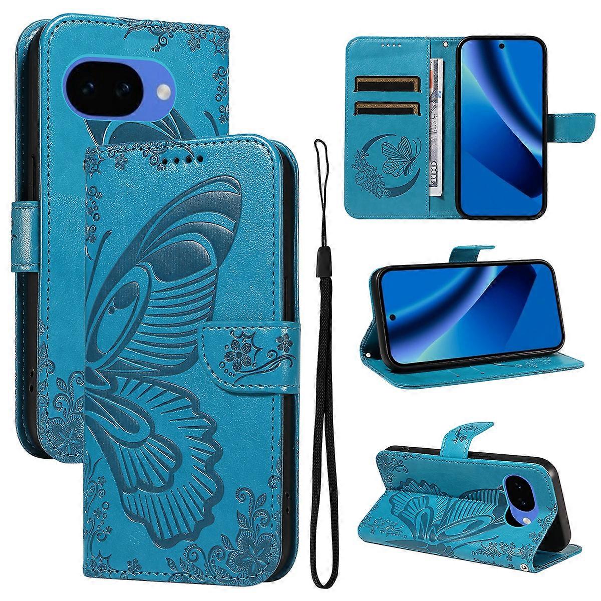 Compatible For Google Pixel 10a Case Butterfly Pattern PU Leather Folio Flip Phone Cover