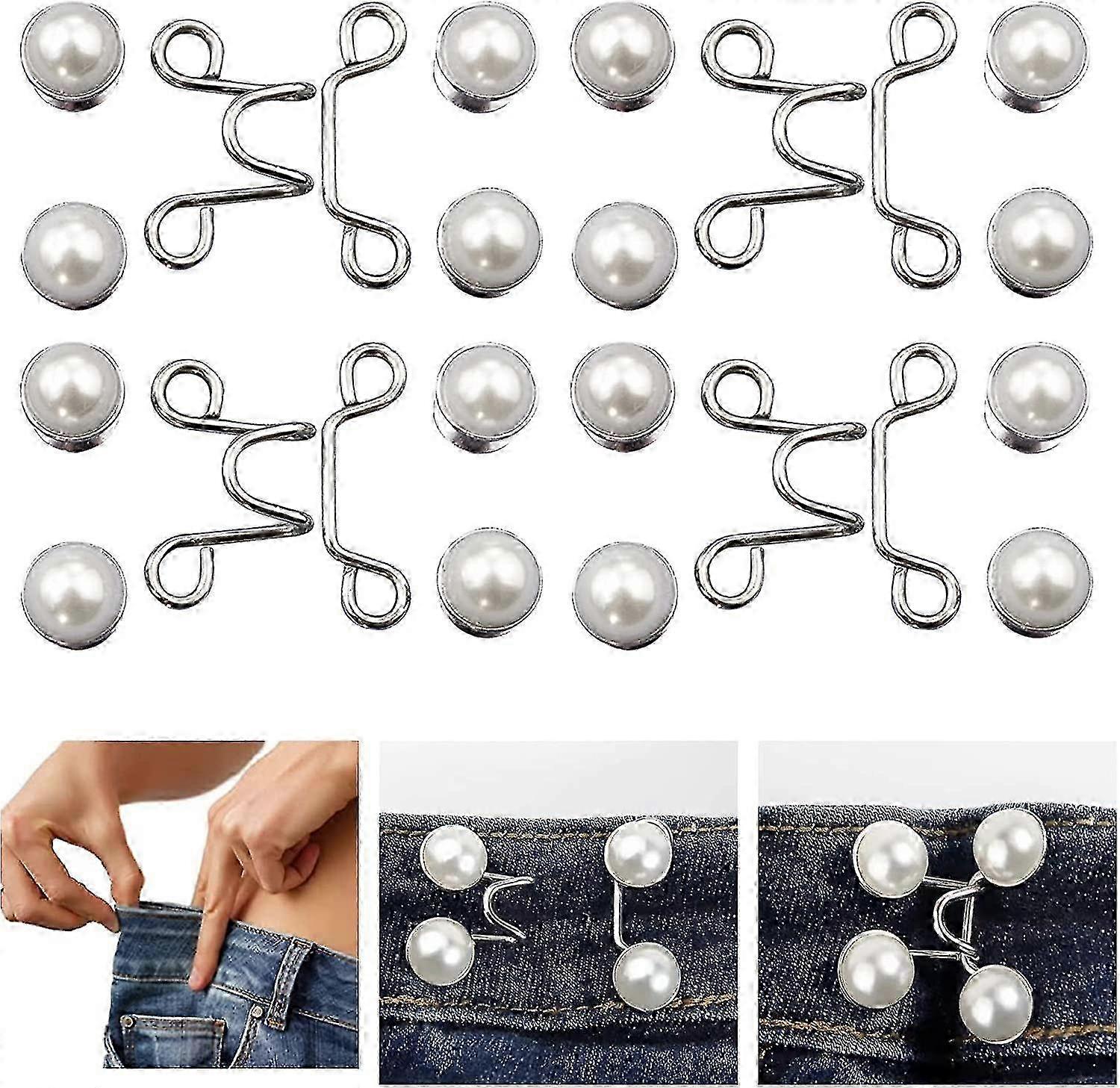 Extra Button Adjustable Waist Tightener Set for Jeans and Pants