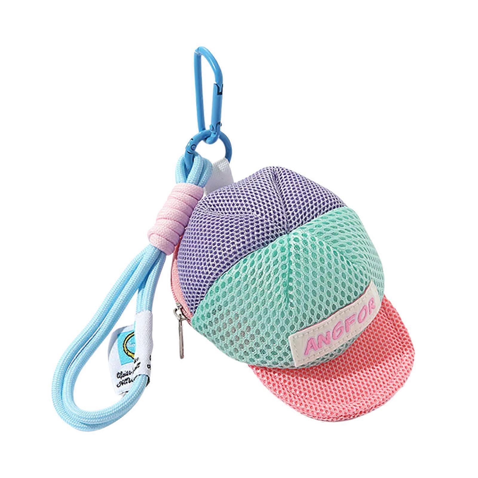 Lightweight Net Storage Bag Dopamine Color Organizes Essential Like Coin Earphone Compact Washable For Travelling Multicolor
