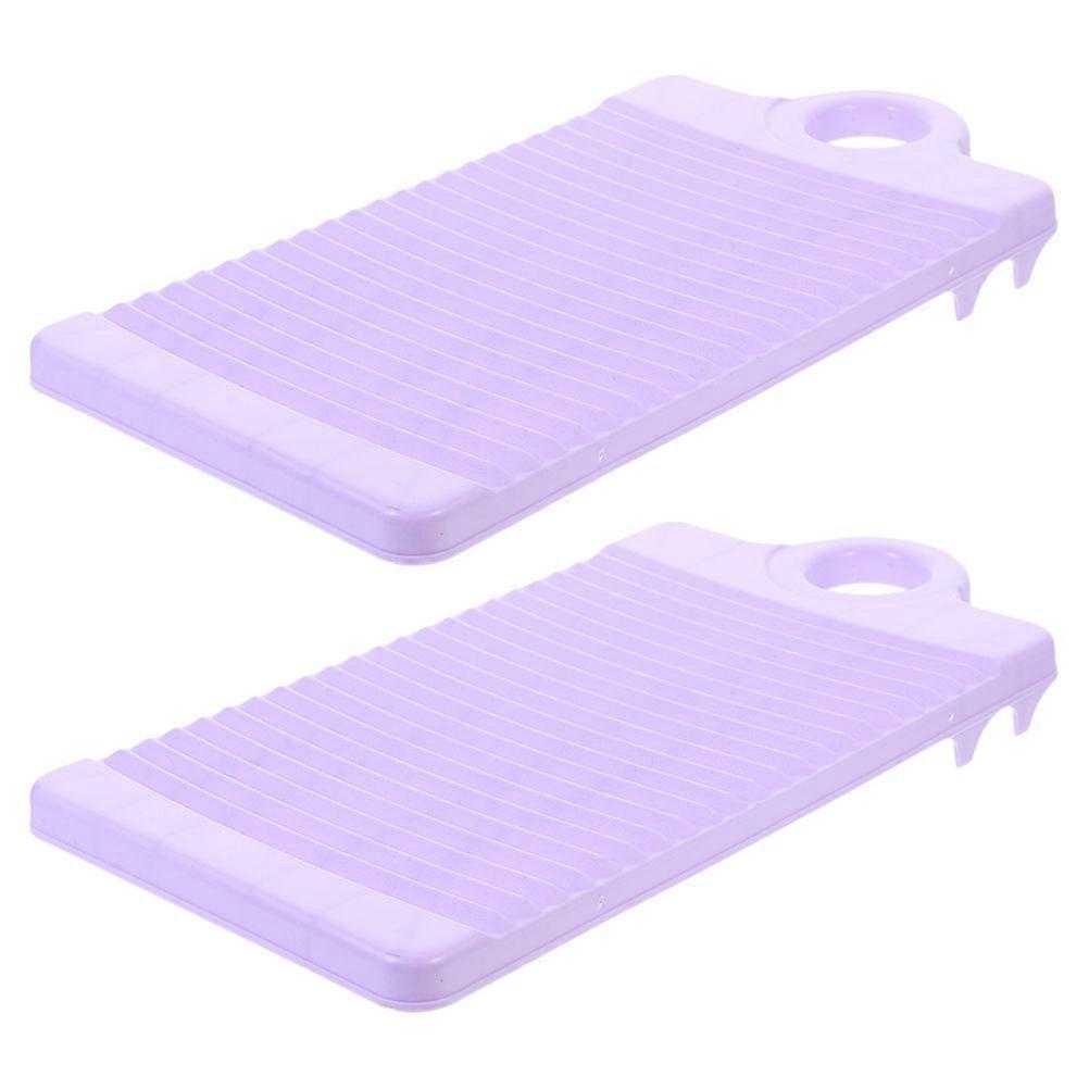 Violet Plastic Washboard for Laundry Hand Washing Clothes Tool 2Pcs