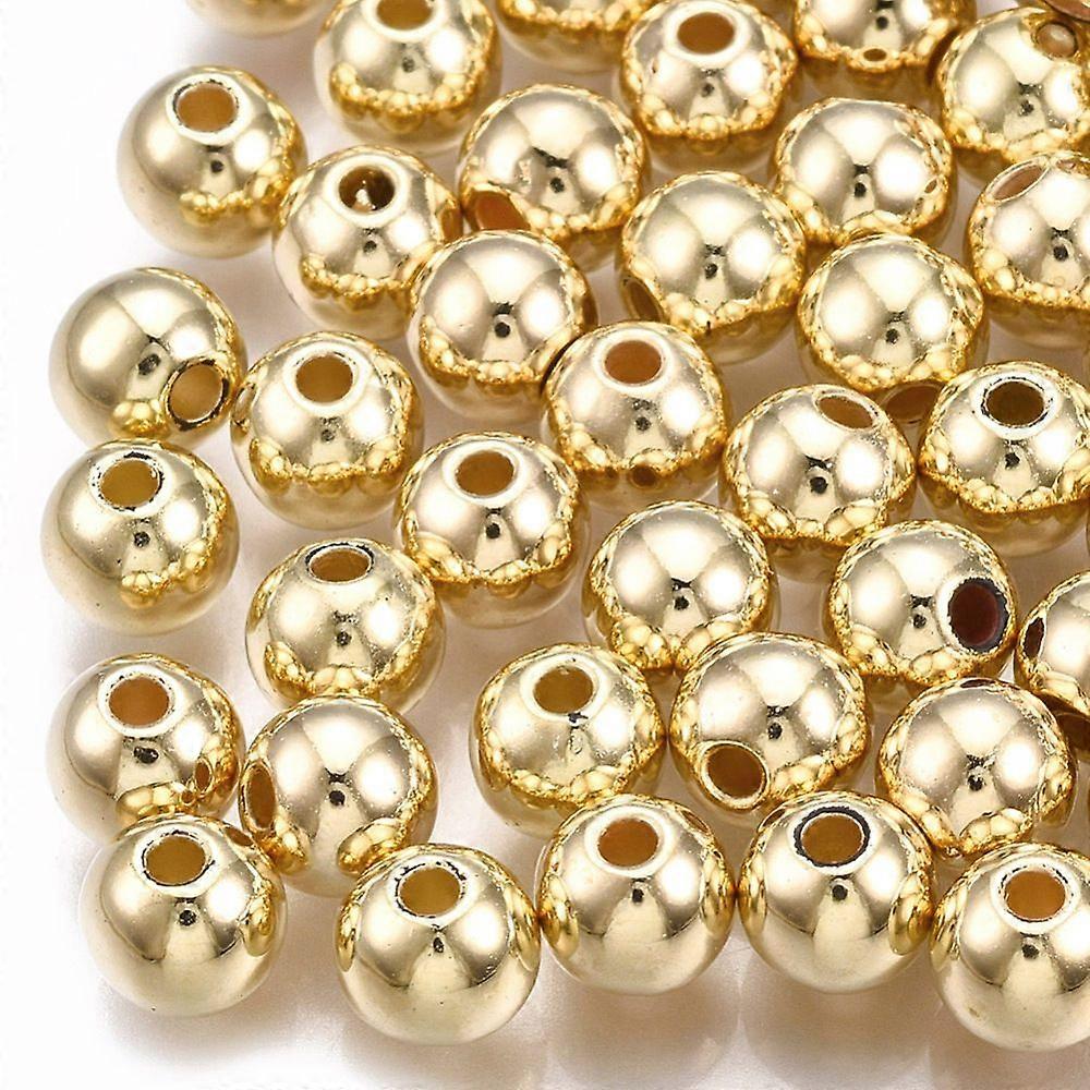 CCB Plastic Beads Round Light golden 6x5mm Hole: 1.5mm