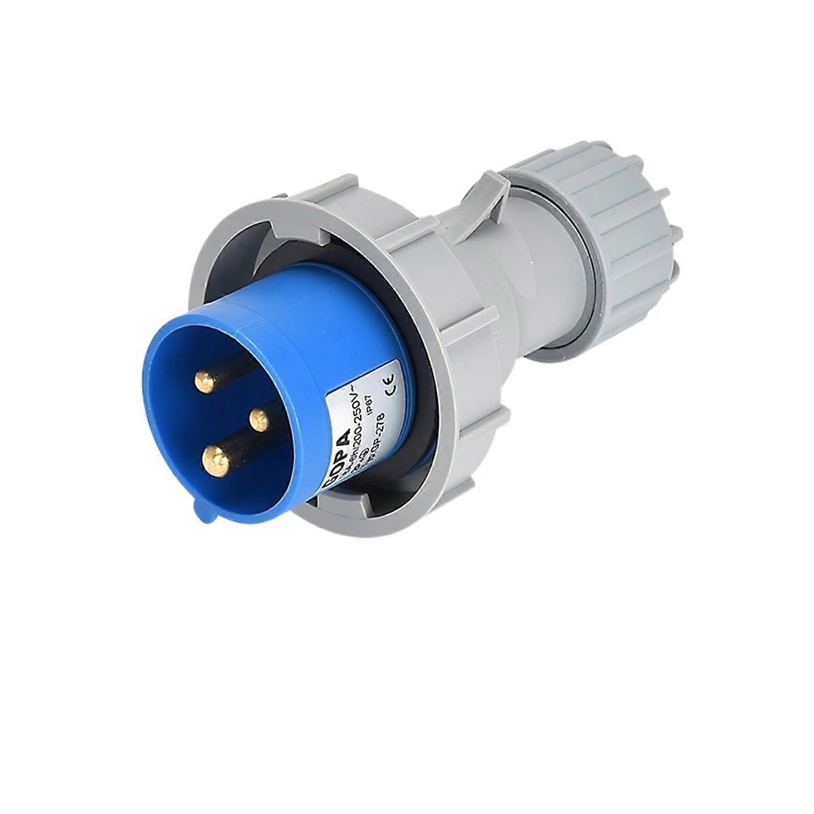 IP67 Industrial Waterproof Plug Socket 3 Pin 32A Heavy Duty Electrical Connector with Locking Design
