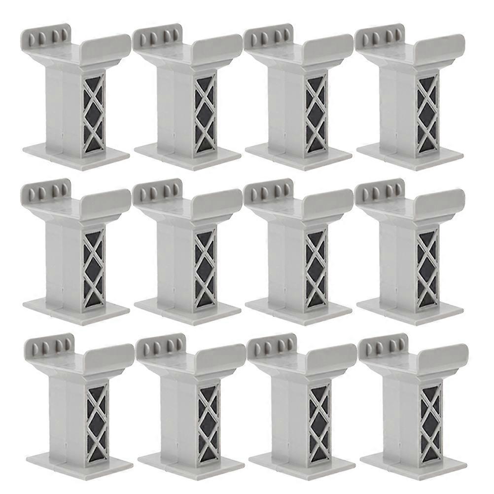 Train Bridge Pier Plastic Elevated Support for Railway Tracks 12Pcs