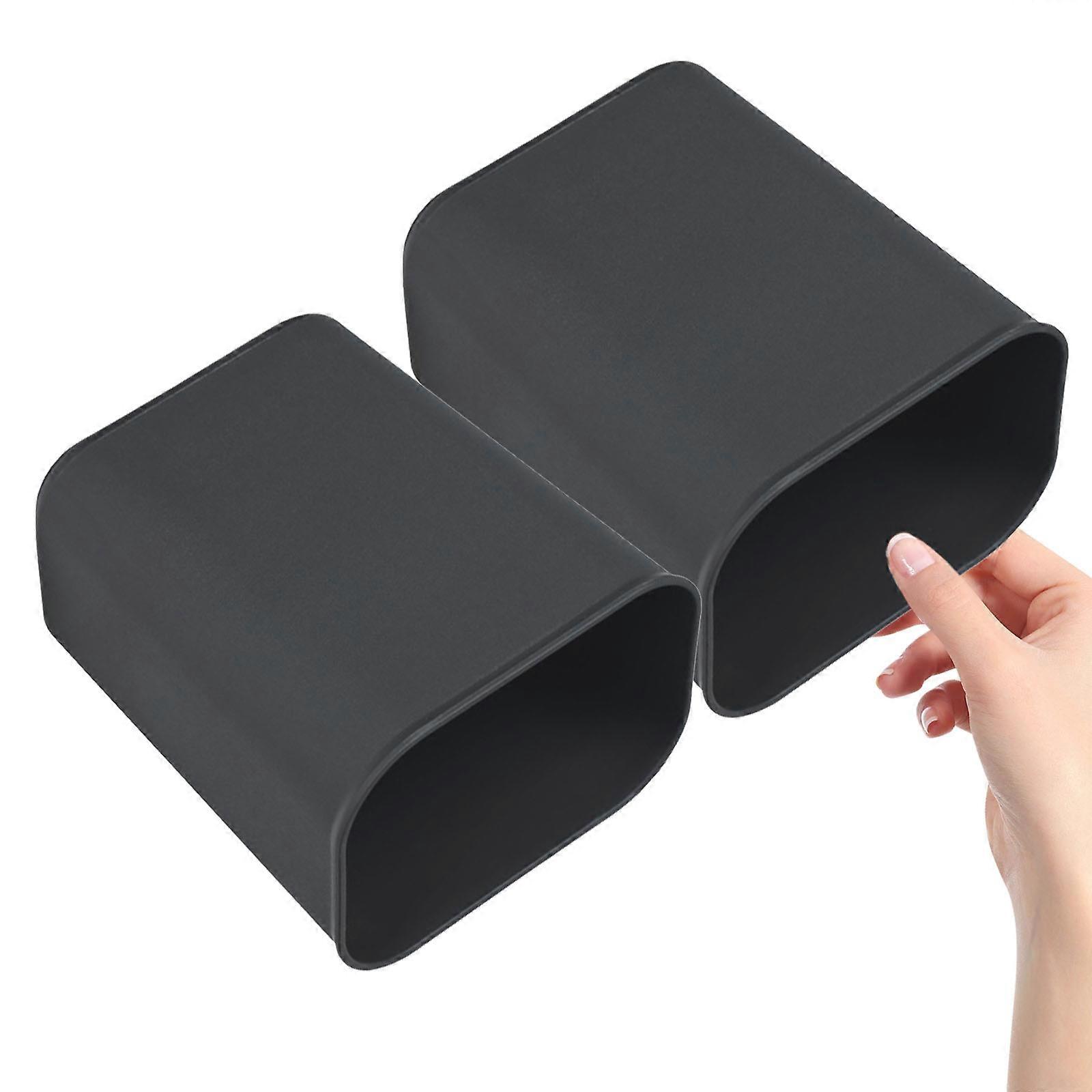 Trash Can Rectangle Plastic Garbage Can for Home Use 2Pcs Black