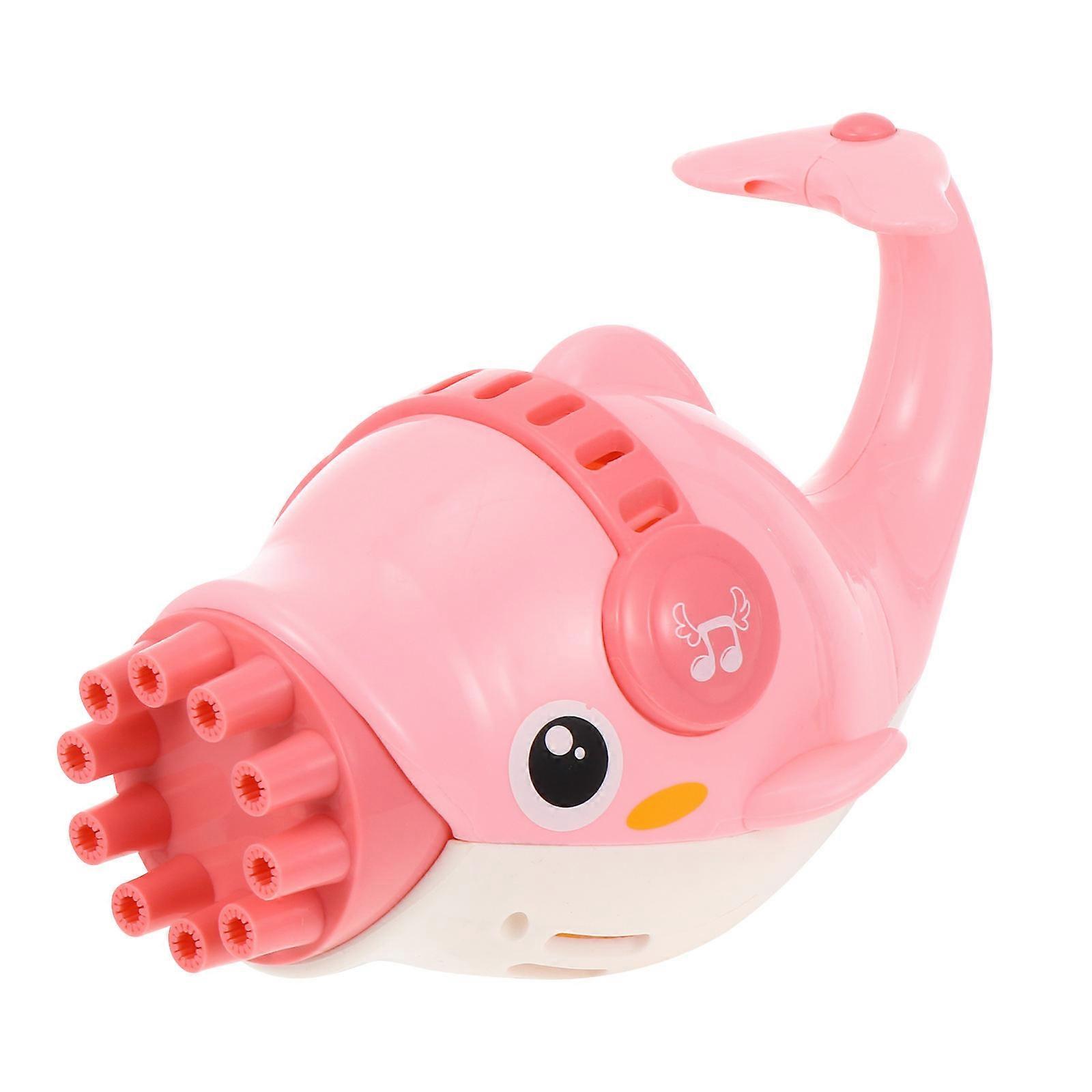 Bubble Making Toy Dolphin Design Plastic Bubble Blower for Children 1Set Pink
