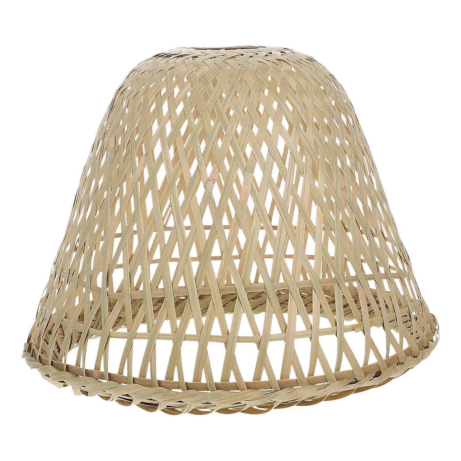 Light Green Bamboo Lampshade Drum Lampshade for Decor Small