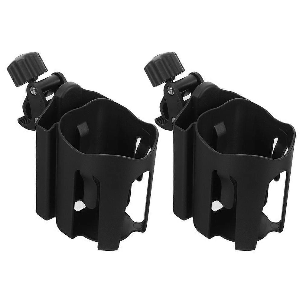 2Pcs Black ABS Cup Holder Universal for Stroller and Mobility Devices