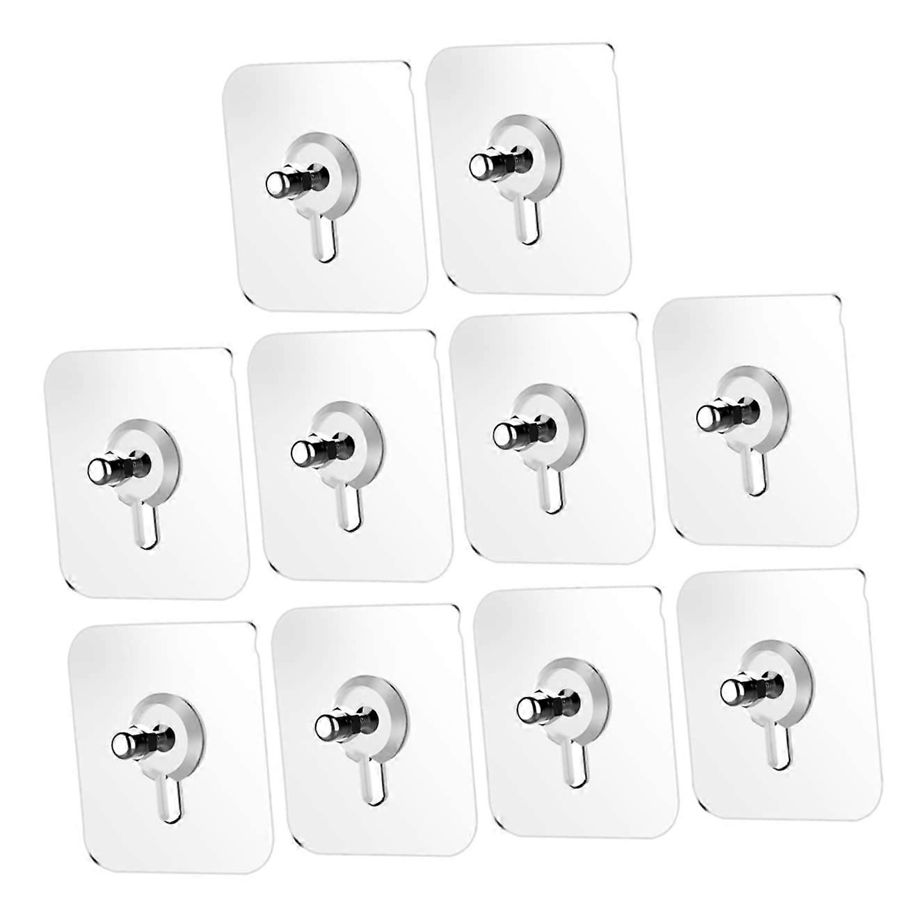 10pcs Heavy Duty Adhesive Wall Hooks for Kitchen Bathroom Home Decoration Multi Purpose Hanging