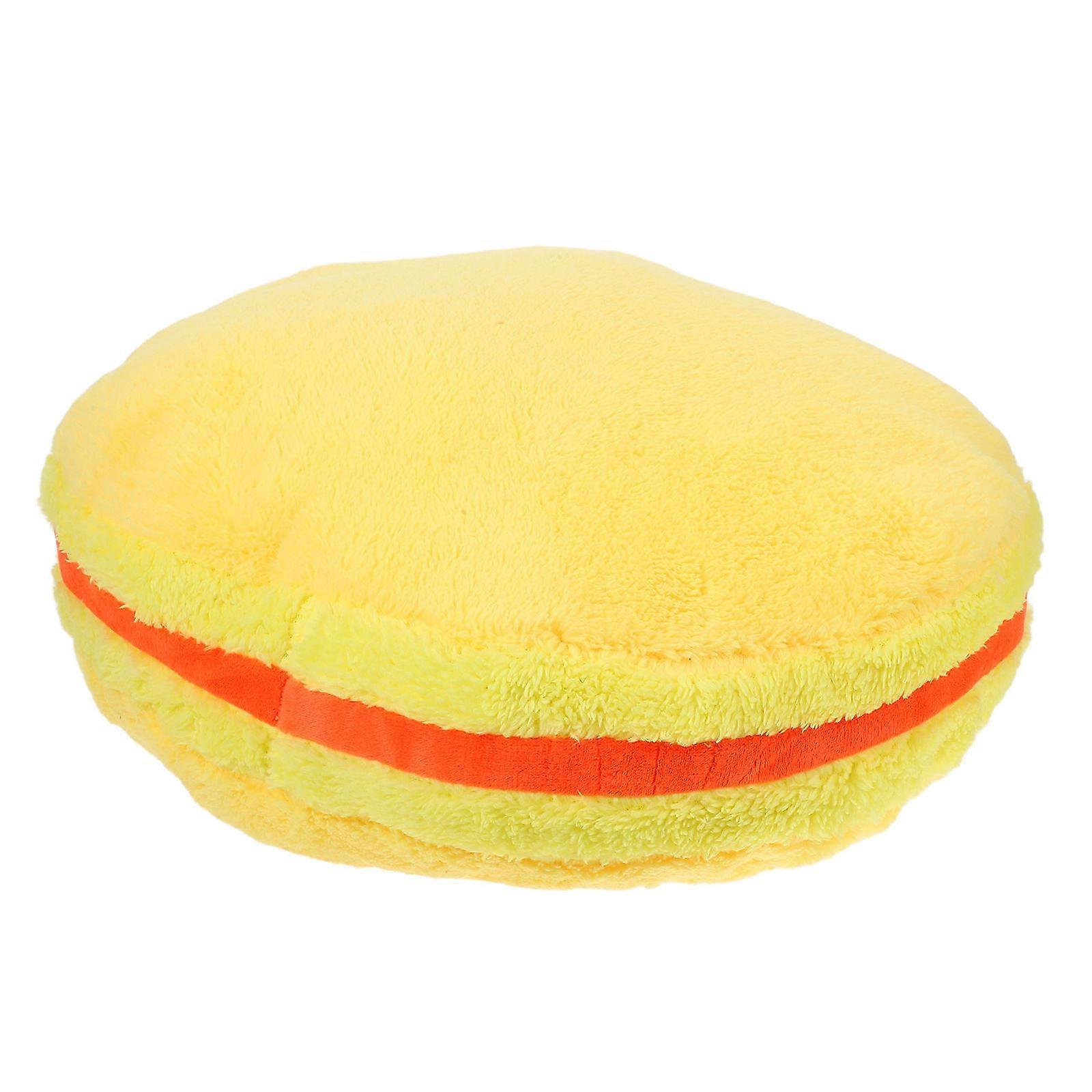 Creative Pillowcase for Rest Use Yellow Round Biscuit Shape Throw Pillow