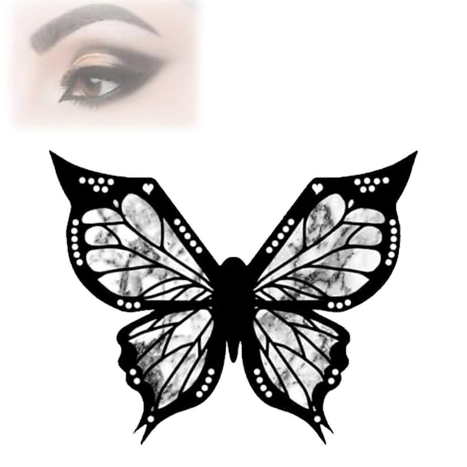 Winged Eyeliner Stamp with Butterfly Stencil, Reusable Precise Wing Guide Eye Makeup Tool, Black