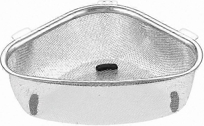 Stainless Steel Sink Corner Strainer Basket, Triangle Drain Shelf