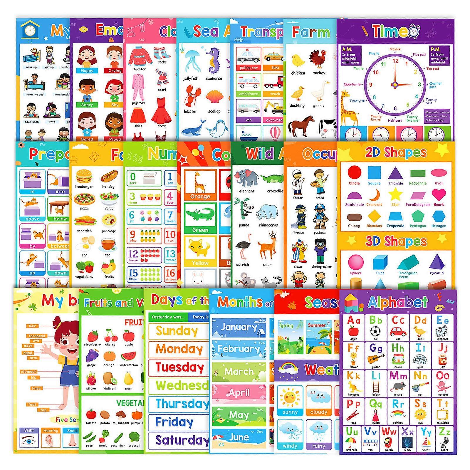 Quality Multiple Language Posters Set Featuring Safe Friendly Printing and Easy Application for Educators in Schools Multicolor