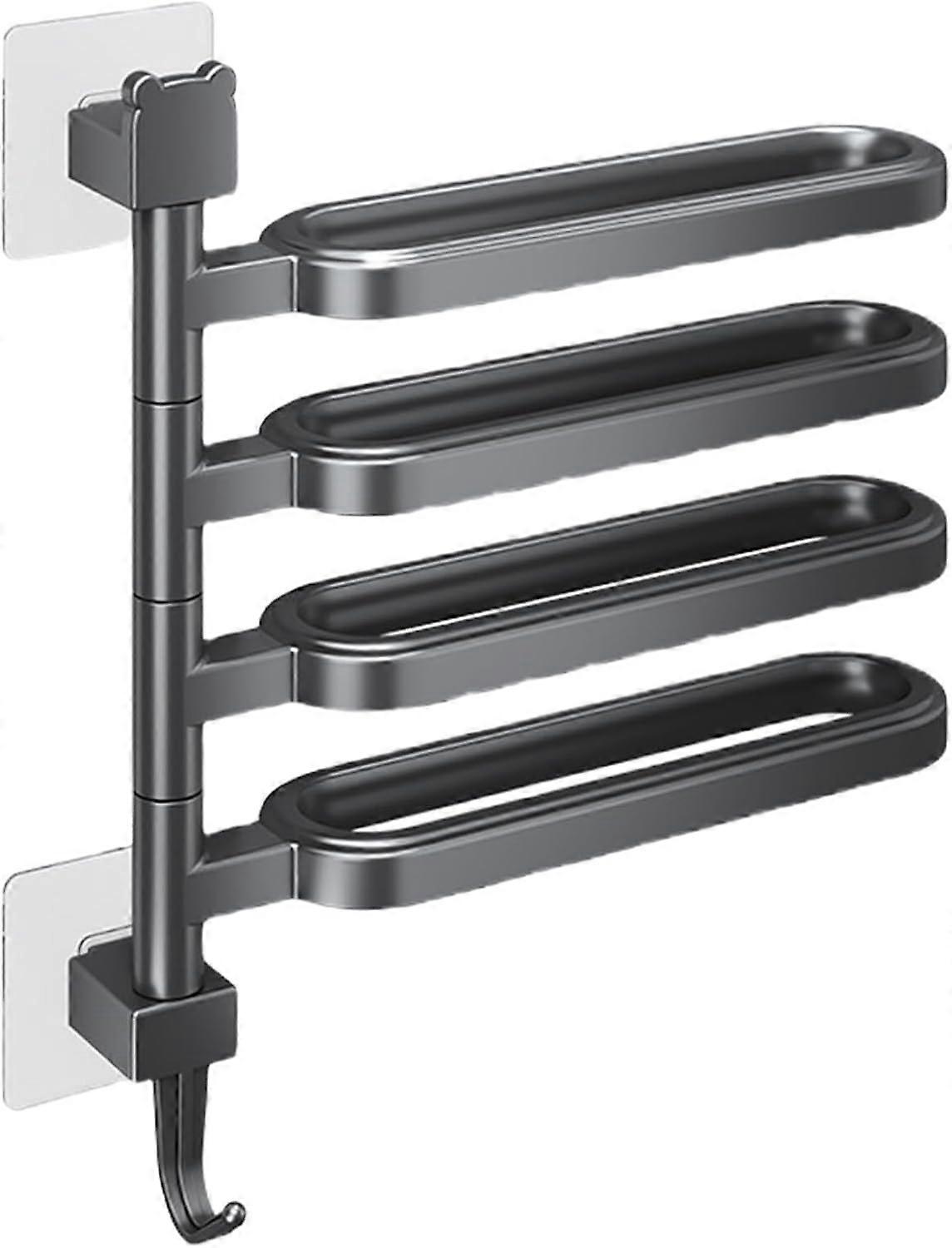 Towel Rack Wall Mounted No Drilling ABS Rustproof SpaceSaving Holder for Bathroom and Apartments