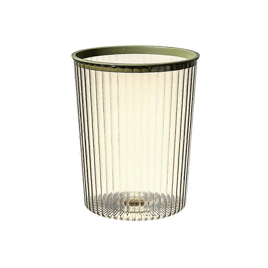 Large Capacity Cylindrical Plastic Trash Can with Open  for Office and MultiRoom Use, Green