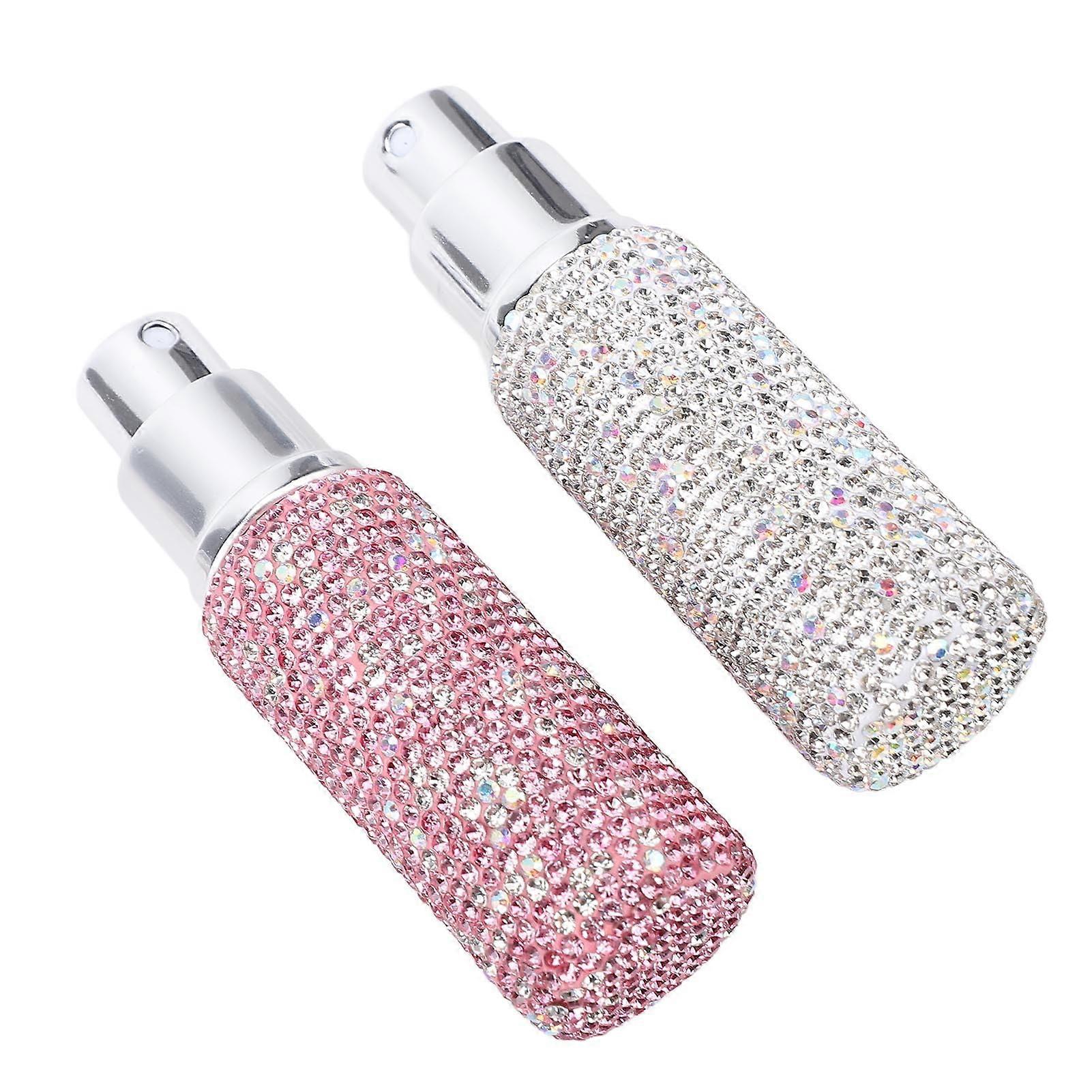 2PCS 10ML Rhinestone Perfume Atomizer Refillable Travel Spray Bottle Elegant Compact Design