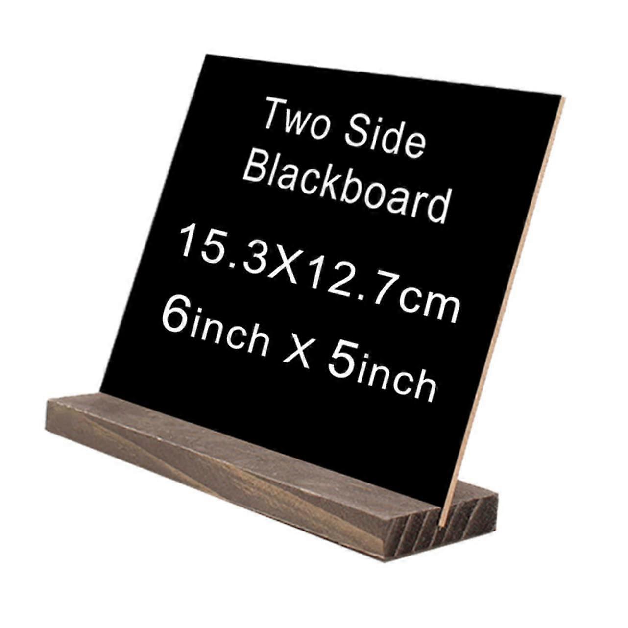 Mini Blackboard Set with DoubleSided Writing Surface and Removable Wooden Base for Store or Cafe