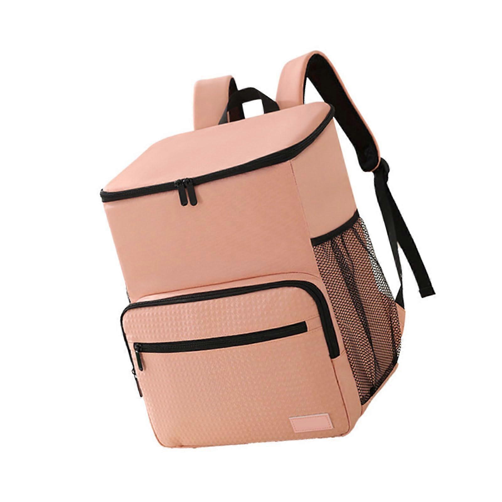 Insulated Cooler Backpack Leakproof  Cooling Efficiency for Camping Beach Picnic Lunch Pink