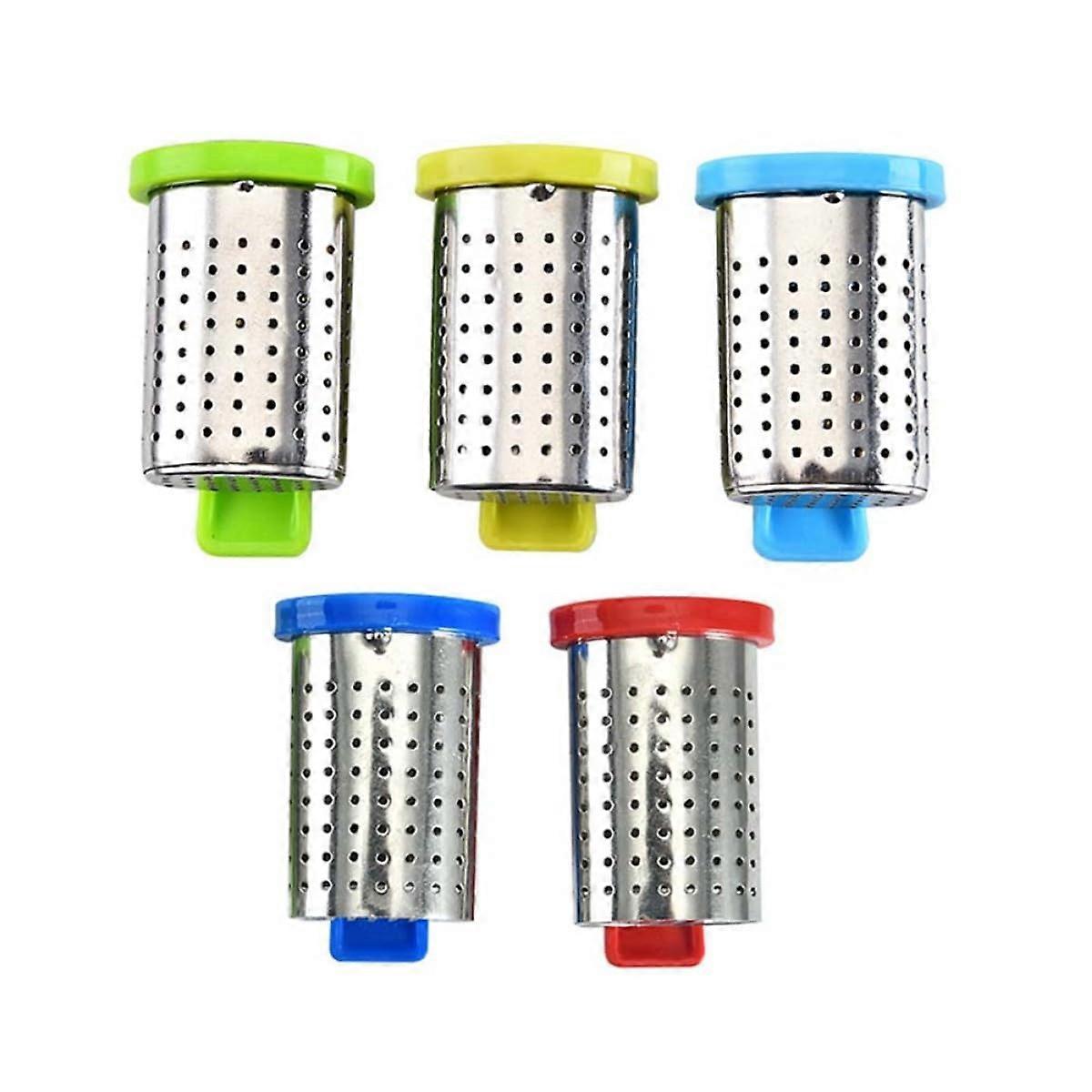 5Pcs Stainless Steel Loose Leaf Tea Infuser with Long Handle Fine Mesh Tea Strainer for Brewing
