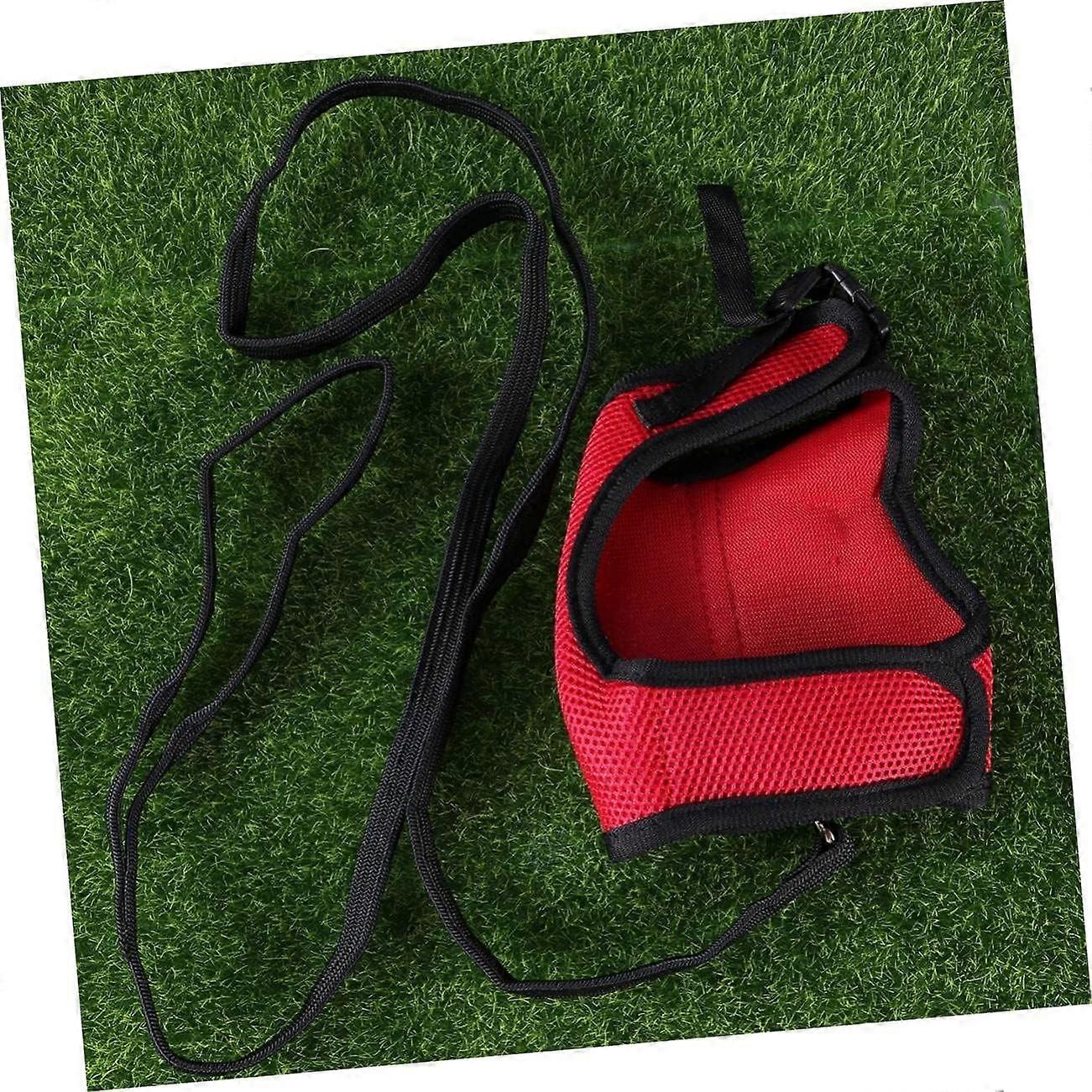 Adjustable Rabbit Harness and Leash with Soft Mesh, Lightweight Bunny Lead for Small Pets, Red