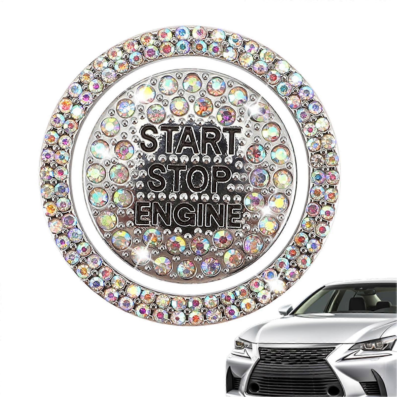 Rhinestone Car Engine Start Stop Button Cover with ScratchResistant Design for SUV and Sedan