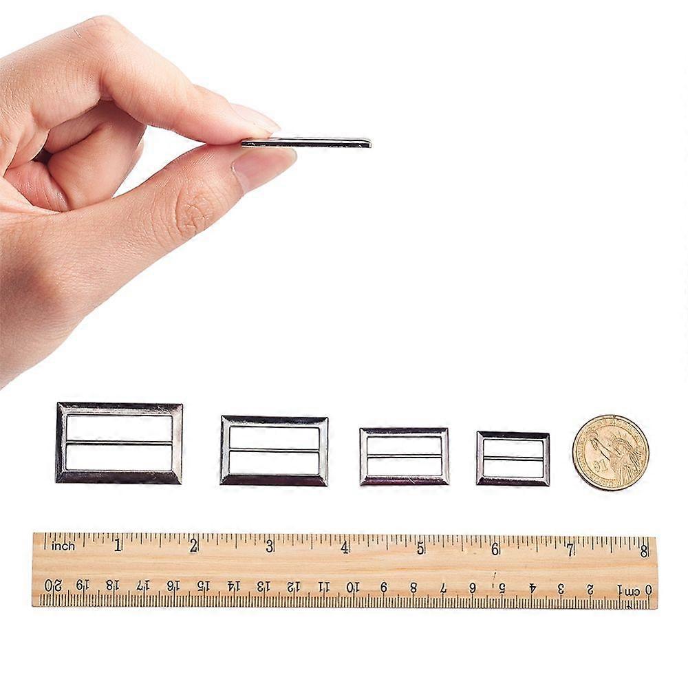 Alloy Buckles Rectangle Platinum 7.4x7.3x2.5cm 21pcs/box