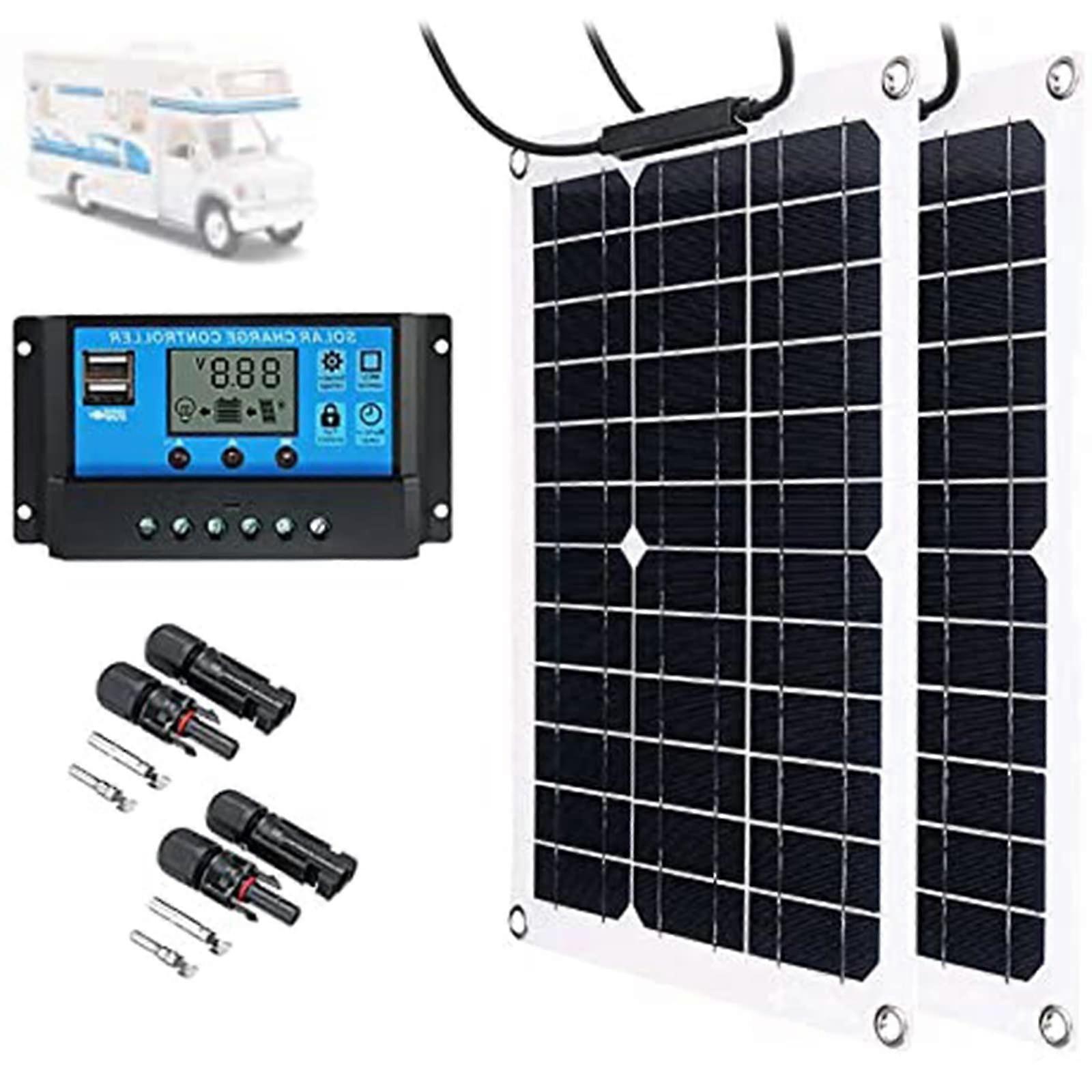 200W Flexible Monocrystalline Solar Panel Kit with 40A Controller for RV Boat Van OffGrid Charging