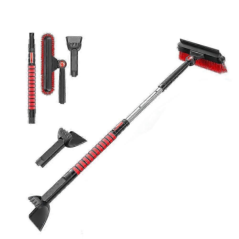Ice Scrapers for Car Windshield,Brush and Ice Scraper with Squeegee, Extendable Aluminum Handle