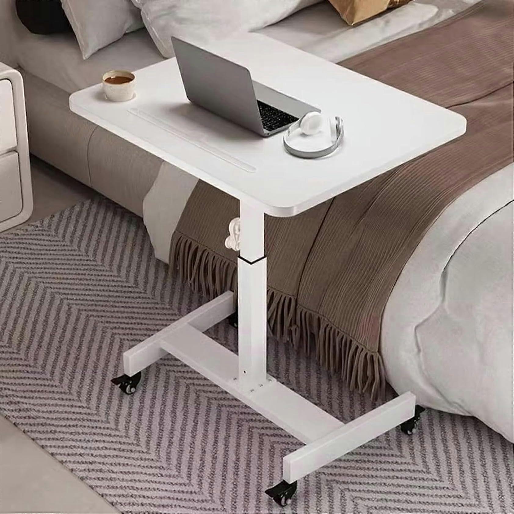 Adjustable Standing Desk with Lockable Wheels, Mobile Laptop Stand for Home Office Classroom