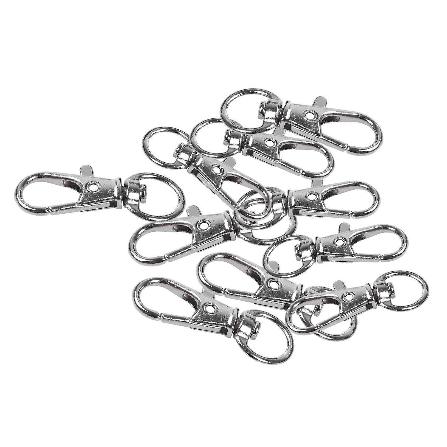 10pcs Metal Clasp Swivel Trigger Clips Snap Hooks Silver