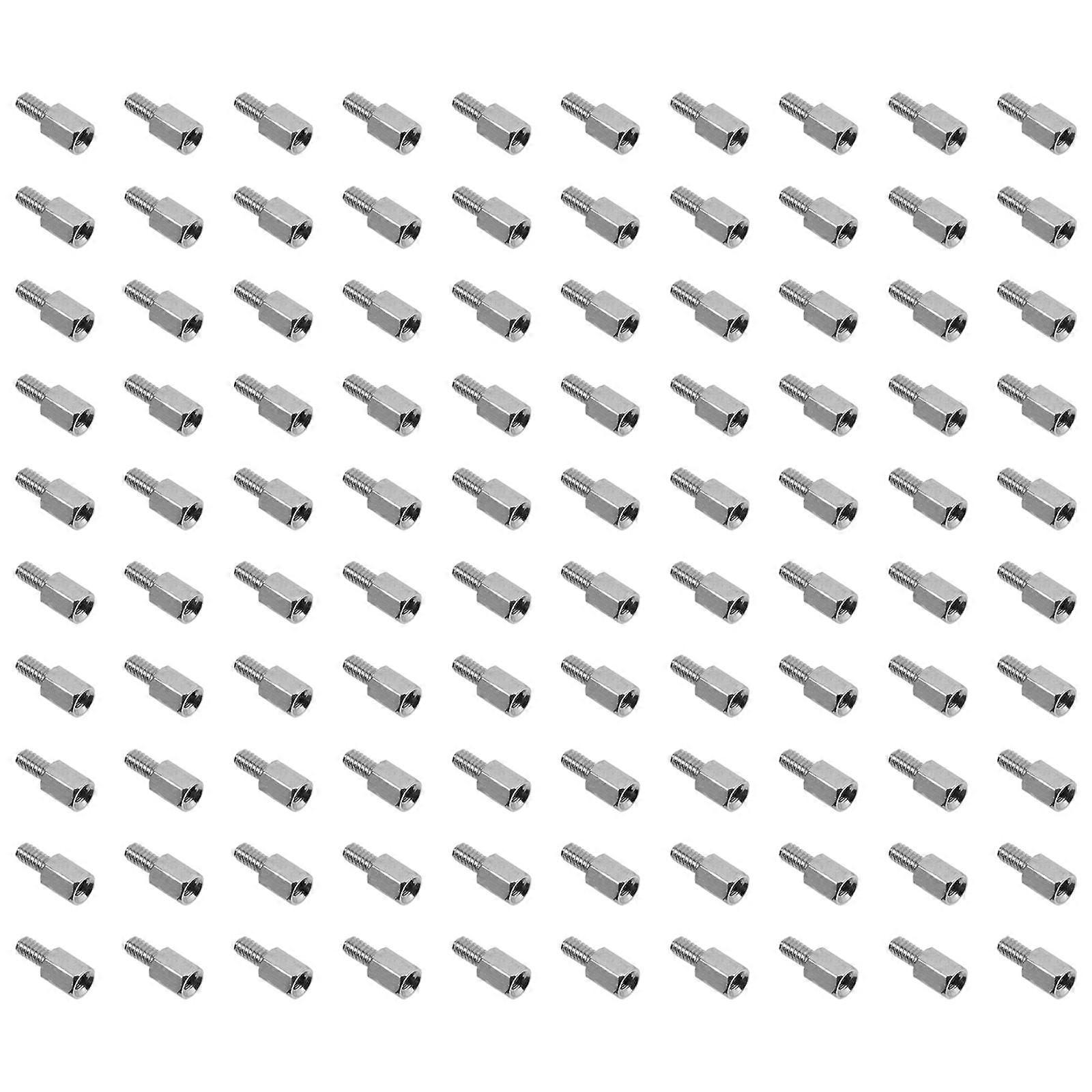 100Set Round Headed Nut Standoff Screws for PCB Board Electronics Silver
