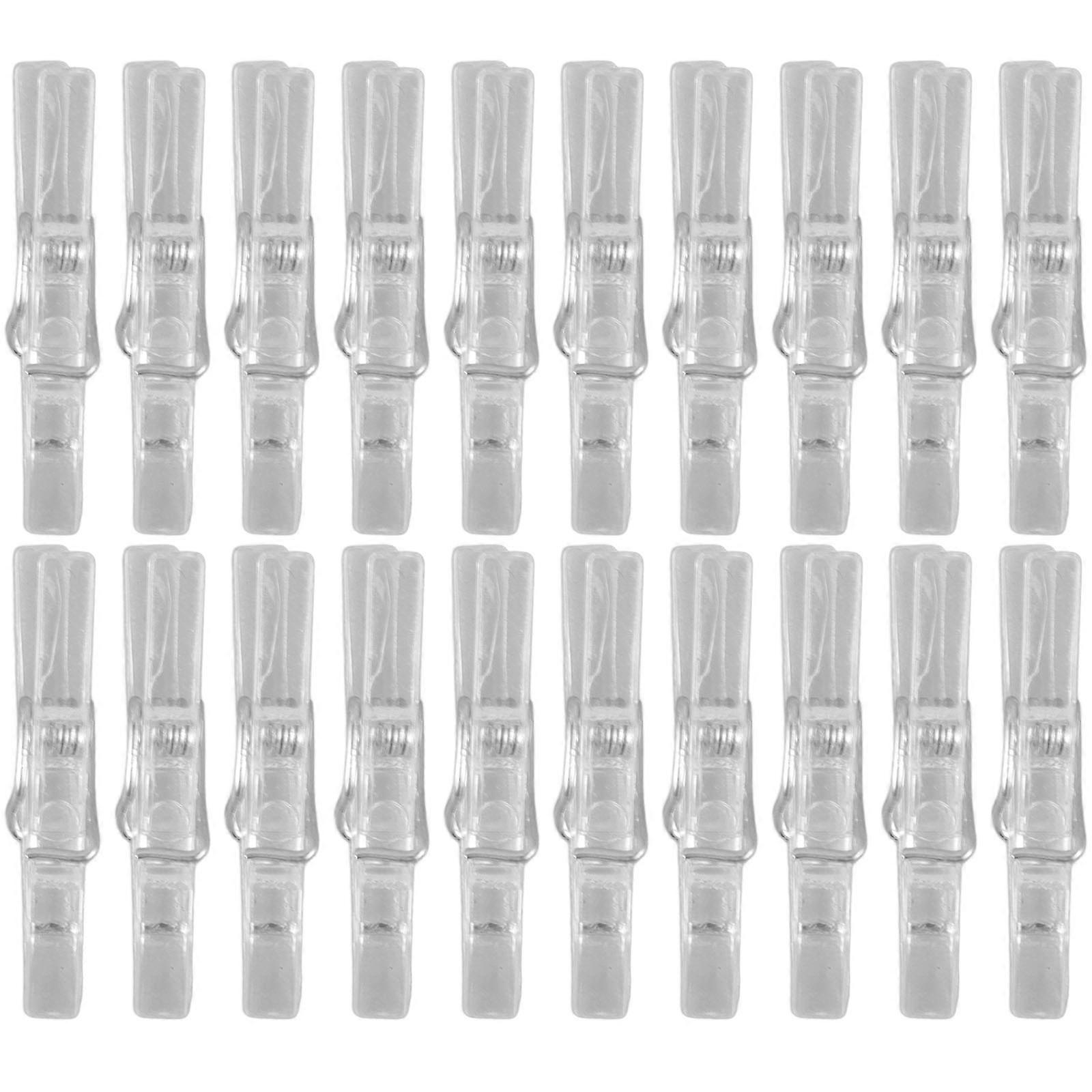 Spring Hanging Clips Transparent Mini Clothespins Clothes Clips 50Pcs