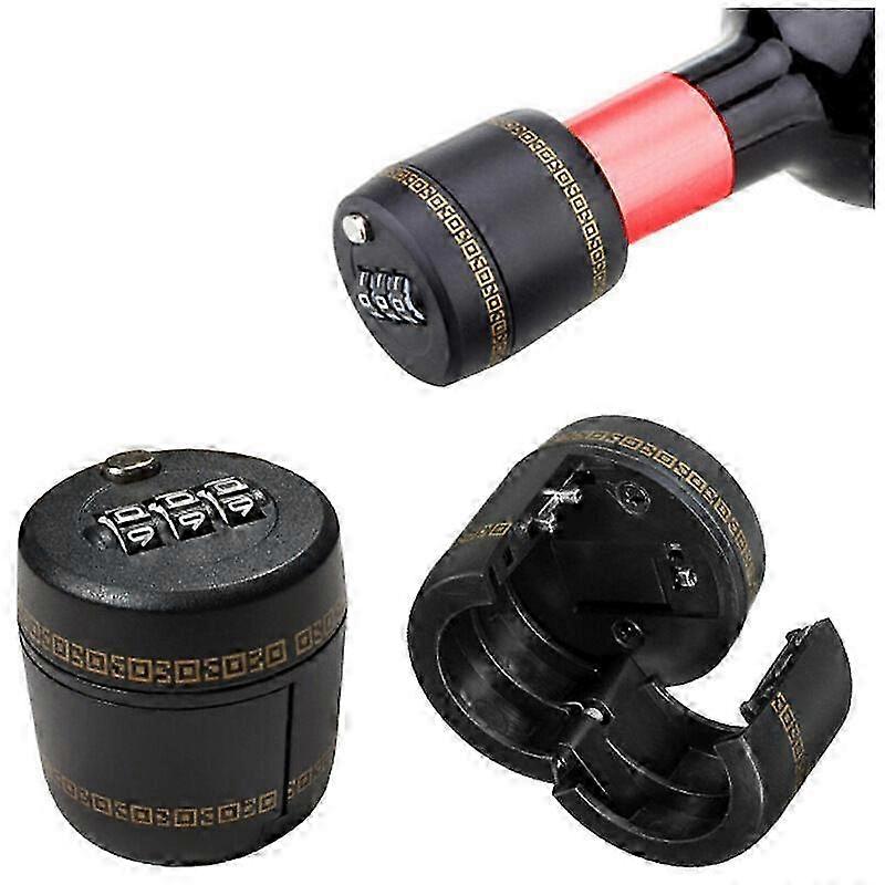 3-Digit Combination Padlock Wine Bottle Stopper, Plastic Lock for Sealing and Anti-Theft, Ideal for Pub, Wine Shop, Hotel