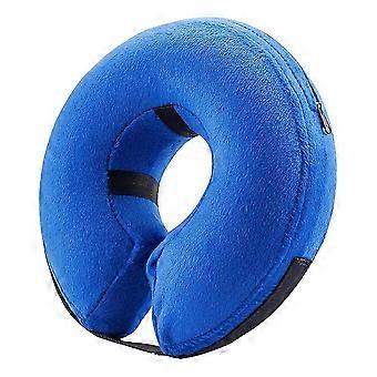 Protective Inflatable Collar for Dogs and Cats - Soft Pet Recovery Collar Does Not Block Vision Blue L JH2