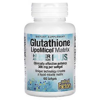 Natural Factors, Glutathione LipoMicel Matrix, 300 mg, 60 Softgels