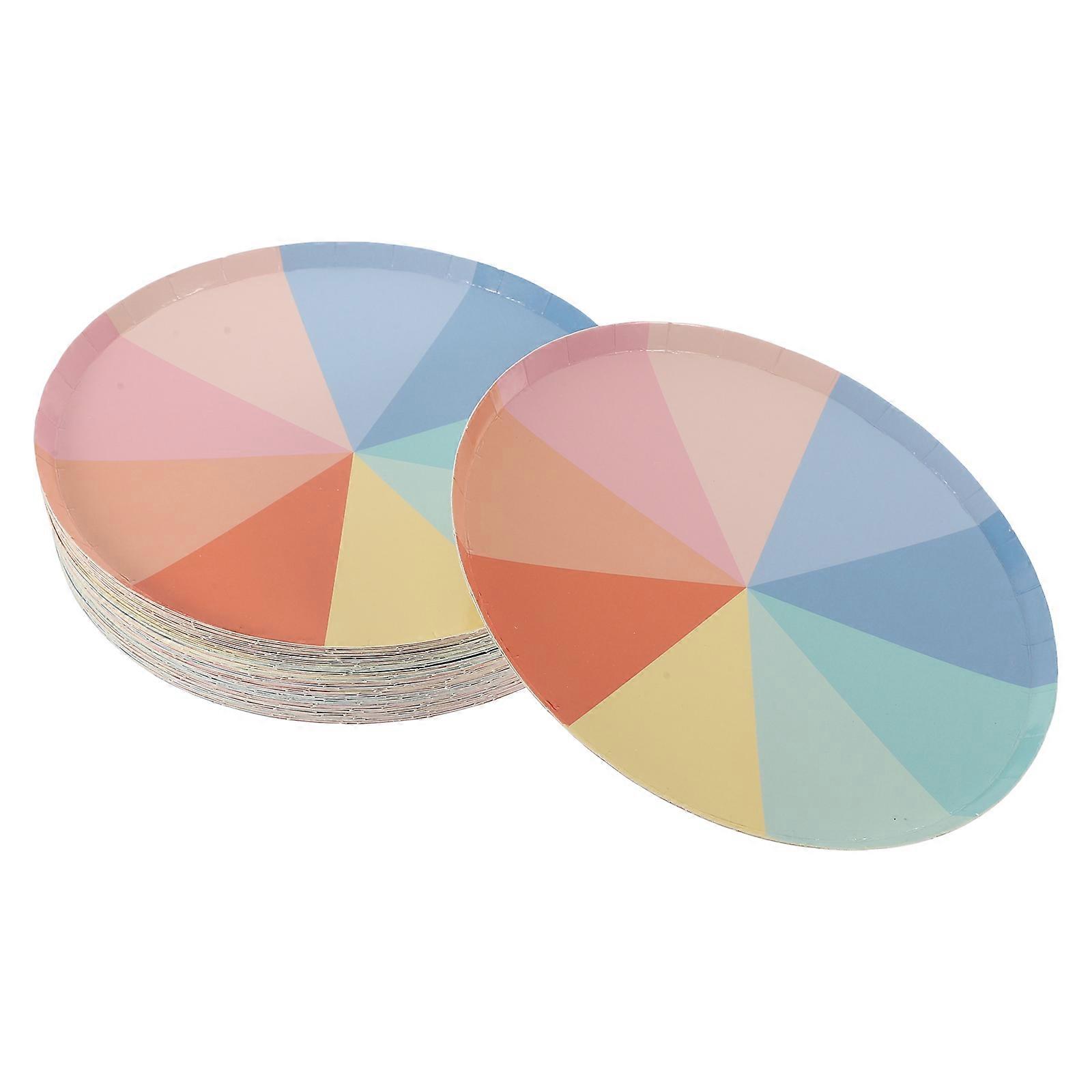 Rainbow Paper Multi-Function Dinner 50Pcs for Household Use