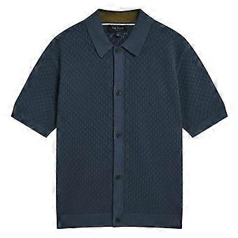 Ted Baker Herren-Kurzarmhemd mit Häkelmuster