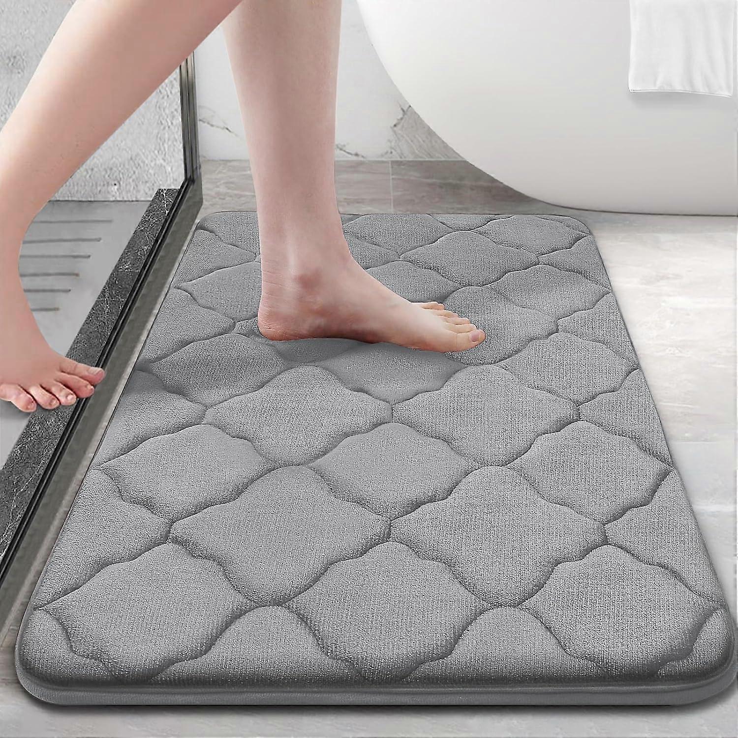 Non-slip bath mat, soft memory foam bathroom mat,absorbent, machine w