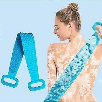 30" Silicone Back Scrubber - Double-Sided Bath Brush for Deep Cleaning & Relaxation - Includes Wall Hook