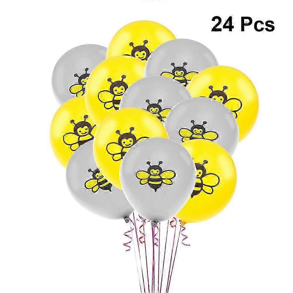 Bee Pattern Balloons Latex Balloons compatible with Party Decoration 24Pcs Assorted