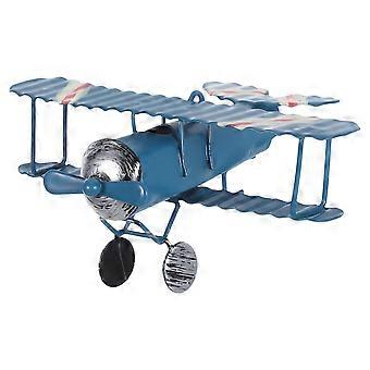 Vintage Airplane Decor Metal Airplane Ornament Aircraft Handicraft Models Aircraft Desktop Ornament Cake Topper for Christmas Decorations Blue